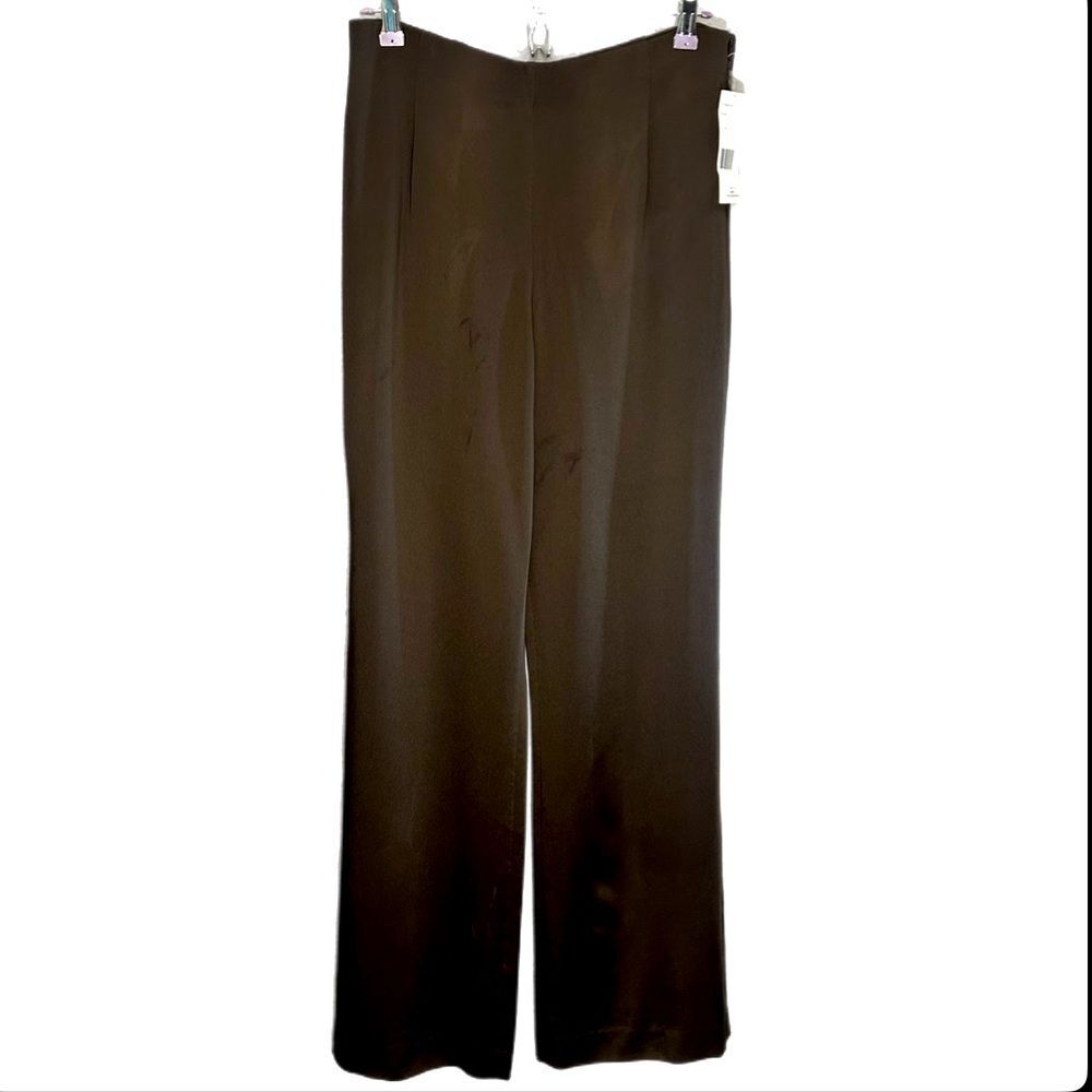 NWT Lafayette 148 Espresso Size 6 Pull On Pants side Zipper Closure No pockets